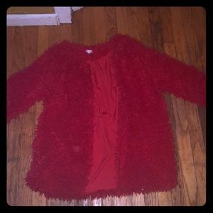 Red furry(fake) coat